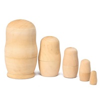 DIY Unpainted Blank Wooden Embryo Russian Nesting Dolls Matryoshka Toys Gift