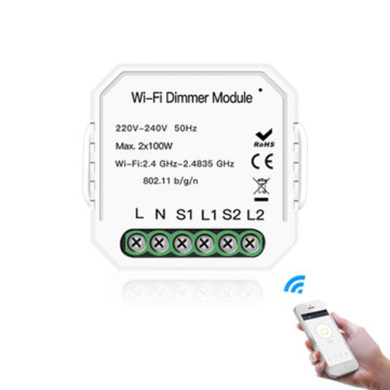Buy DIY WiFi Smart 2 Way 2 Gang Light LED Dimmer Module Smart Switch
