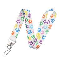 Dog paw printed Lanyard Phone Rope Keychains Phone Lanyard for Keys ID Card Lanyards For Men Women