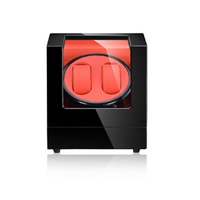 Double Watch Automatic Winding Watch Box Mechanical Watch Winding Device Winding Box with LED-Orange