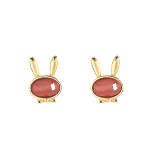 E06 Rabbit Shape Earrings Niche Design Sense Female Ear Jewelry