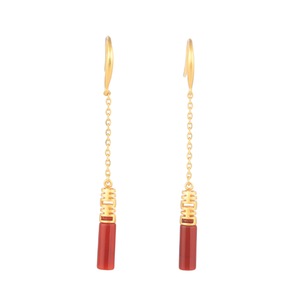 E07 Double Happiness Gilt Earrings Niche Design Sense Female Ear Jewelry