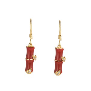E16 Bamboo Shape Stereo Earrings Niche Design Sense Female Ear Jewelry