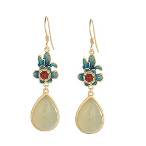 E25 Raindrop Matching Color Earrings Niche Design Sense Female Ear Jewelry