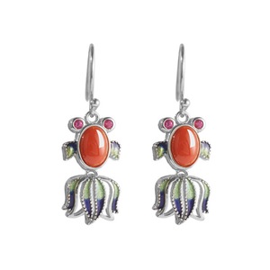 E28 Carp Shape Earrings Niche Design Sense Female Ear Jewelry