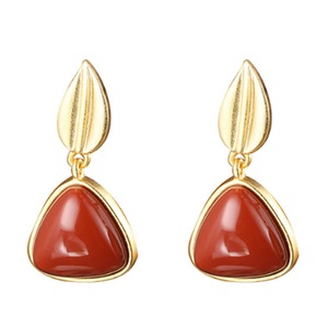 E42 Leaf Earrings Niche Design Sense Female Ear Jewelry