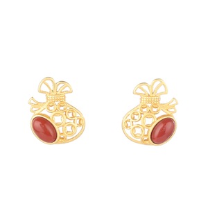 E53 Money Bag Earrings Niche Design Sense Women Ear Jewelry