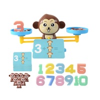 Early Learning Puzzle Enlightenment Balance Science and Education Digital Addition and Subtraction Balance Desktop Game Toys-Brown