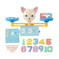 Early Learning Puzzle Enlightenment Balance Science and Education Digital Addition and Subtraction Balance Desktop Game Toys-White
