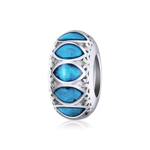 Easter Spacer Silver plating Stackable Blue Lucky Eyes Charms for Jewelry Jewelry