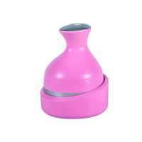 Electric Scalp Head Massager Waterproof Massager with 4 Heads for Hair Growth and Stress Release Massage-Pink