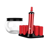 Electric Scrubber Beauty Eyelash Glue Quick-drying Machine Makeup Brush Cleaner Beauty Brush Spin-dry Cleaner-Red