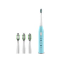 Electric Toothbrush Usb Charging Sound Wave Vibration Adult Soft Hair Toothbrush - Blue