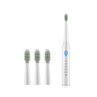 Electric Toothbrush Usb Charging Sound Wave Vibration Adult Soft Hair Toothbrush - White Blue