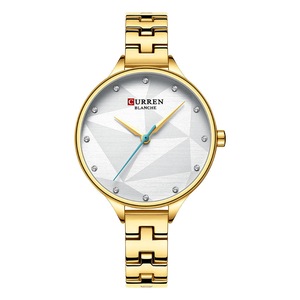 Elegant Design Ladies Wrist Watch Crystal Full Steel Quartz Watch GOLD COLOUR