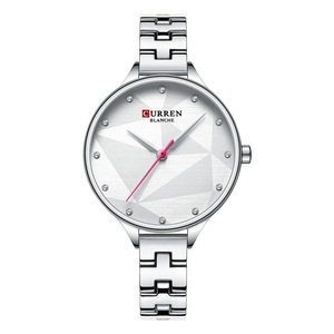 Elegant Design Ladies Wrist Watch Crystal Full Steel Quartz Watch SILVER COLOUR