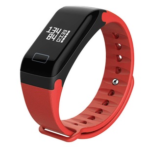 F1 0.66" OLED IP67 Waterproof Heart Rate Blood Pressure Monitor Fitness Smart Watch Smart Bracelet RED COLOR