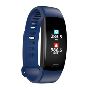 F64HR Heart Rate Blood Pressure Sleep IP68 Multi-sport Fitness Tracker Weather Smart Watch BLUE COLOR