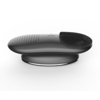 Facial Cleansing Brush Wireless Charging Electric Sonic Face Massager Deep Pore Cleansing Reduce Acne Anti-Aging Skin Care-BLACK