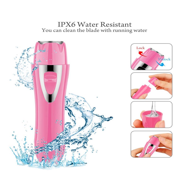Facial - Nose Hair Remover Women: 2 in 1 Painless Electric Face Shaver and  Nose Trimmer - Rechargeable Hair Removal Tool for Face Nose Ear Peach Fuzz