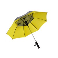 Fan Sunshade Outdoor Ultraviolet-Proof Golf Umbrella - Yellow