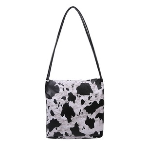 Fashion Bucket Shopping Bag Zebra Cow Print Shoulder Bag Female Portable Handbag Popular Simple Female Daily Bag