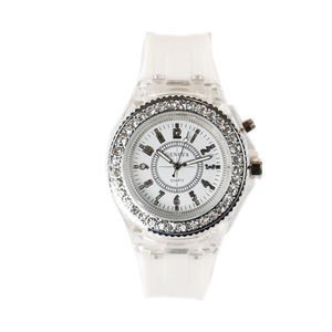 Fashion Casual Silica Gel Band Watch Lovers Luminous Quartz Watch white