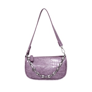 Fashion Crocodile Pattern Baguette bags PU Leather Shoulder Bags For Women Chain Design Luxury Hand Bag Female Travel
