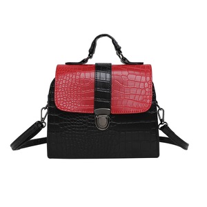 Fashion Crocodile PU Leather Shoulder Messenger Bag Women Hit Color Retro Ladies Crossbody Handbags