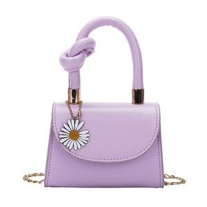 Fashion Daisy Badge PU Women Shoulder Bags Popular Simple Female Daily Bag Chain Mini Tote Crossbody Handbags