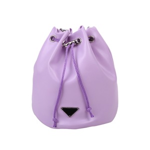 Fashion Drawstring Bucket Bag Women PU Leather Crossbody Shoulder Small Handbags Popular Simple Female Daily Bag