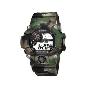 Fashion Electronic Watch Camouflage Sports Waterproof Student Watch - GREEN