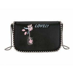 Fashion Exquisite Shopping Bag PU Leather Shoulder Handbag Retro Women Embroidery Flower Beads Messenger Bags