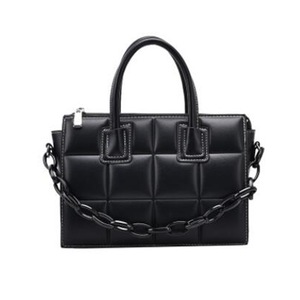 Fashion Exquisite Shopping Bag Retro Messenger Chain Bag Female Lattice PU Shoulder Handbag Big Capacity Totes