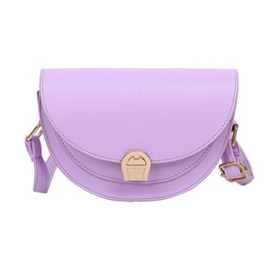 Fashion Exquisite Shopping Bag Women Small Semicircle Shoulder Bag PU Leather Lady Simple Crossbody Handbags