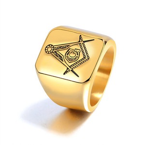 Fashion Finger Ring Titanium Steel Pattern Geometric Finger Rings Hand Accessories Jewelry for Men