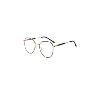 Fashion Flat Mirror Ultra Light Metal Blue Light Protection - Black Gold