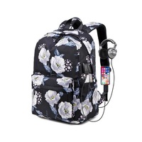 Fashion Fresh Student Backpack Outdoor Nylon Waterproof Backpack Fashion Large Capacity Backpack-Black