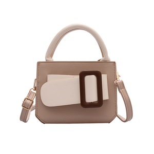 Fashion Hit Color Women Handbags Classic Texture Delicate Creative Design Chic Belt Buckle PU Shoulder Bag Lady Totes Purse