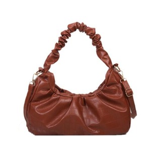 Fashion Ladies Cloud Shoulder Handbags Stone PU Solid Top-handle Bags Wristlets Popular Simple Female Daily Bag