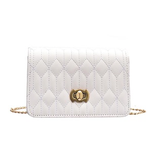 Fashion Lattice Pattern Crossbody Bag Women PU Leather Solid Color Shoulder Handbags Small Square Casual Satchel Pouch