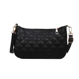 Fashion Lattice Pattern Messenger Bag Women Solid Color PU Leather Zipper Purse Female Shoulder Crossbody Handbag Pouch