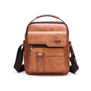 Fashion men's bag men's business shoulder bag leather messenger bag zipper bag business briefcase portable document bag