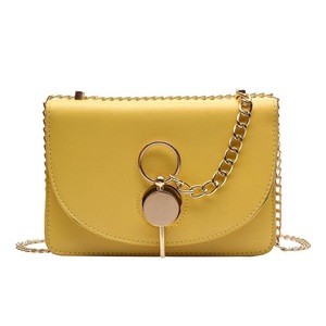 Fashion Messenger Bags for Women Pu Leather Pure Color Chain Shoulder Crossbody Bag