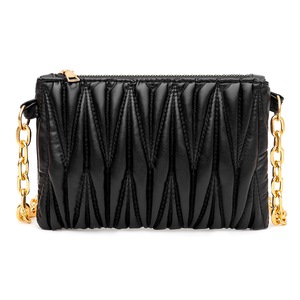 Fashion Pleated Crossbody Bag Classic Texture Creative Delicate Design Chic Women PU Leather Chain Daily Clutch Shoulder Pouch