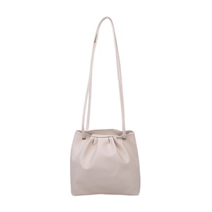 Fashion Pleated Shoulder Bags Women PU Leather Simple Bucket Messenger Pouch Classic Elegant Crossbody Shoulder Bag