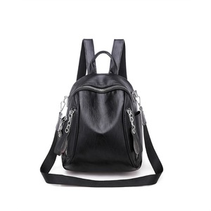 Fashion PU Double Shoulder Bag Messenger Bag Ladies Handbag (Black)