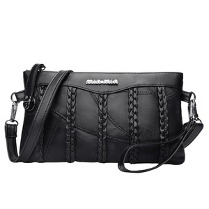 Fashion Pu Leather Handbag Solid Color Women Shoulder Crossbody Bag Lady Envelope Mobile Phone Money Bag