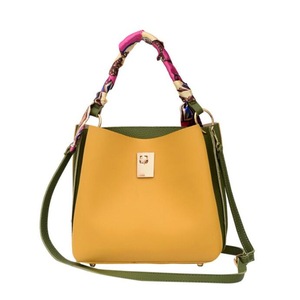 Fashion PU Leather Large Capacity Handbag Ladies Shoulder Messenger Bag(Yellow)