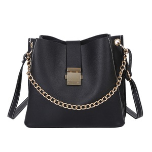 Fashion PU Leather Shoulder Messenger Bag Women Solid Color Bucket Large Capacity Crossbody Handbag Purse